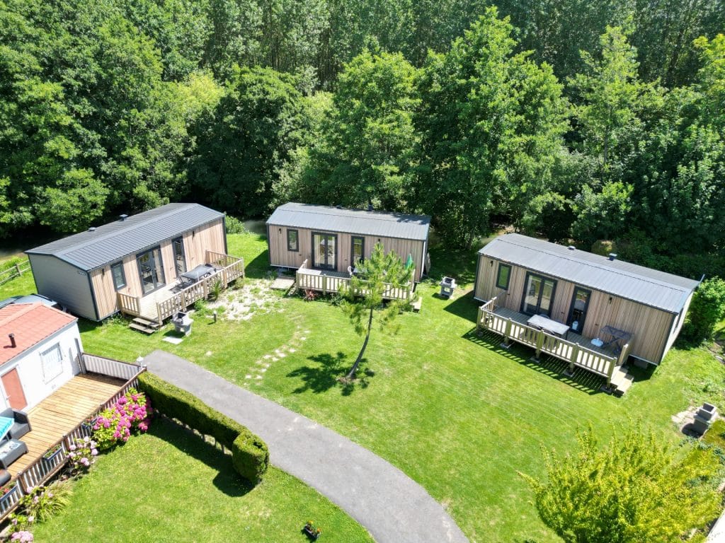 Vue aérienne des mobil-homes près du Tréport - Camping le Marqueval