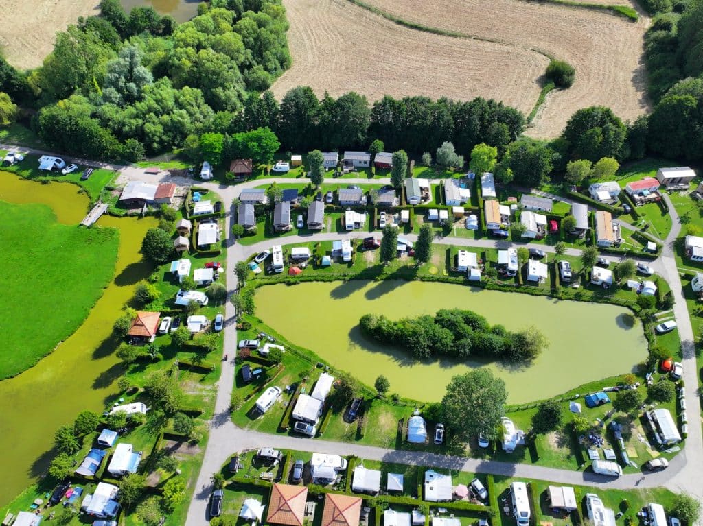 Vue aérienne du camping le Marqueval en Seine-Maritime